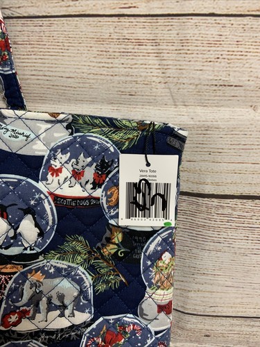 Vera Bradley Vera Tote Bag Snow Globes NEW Chistmas Large NWT - Picture 3 of 9
