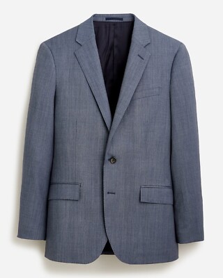 $550 J.Crew Ludlow Slim-fit Italian stretch Wool Suit Jacket Atlantic Blue 36S