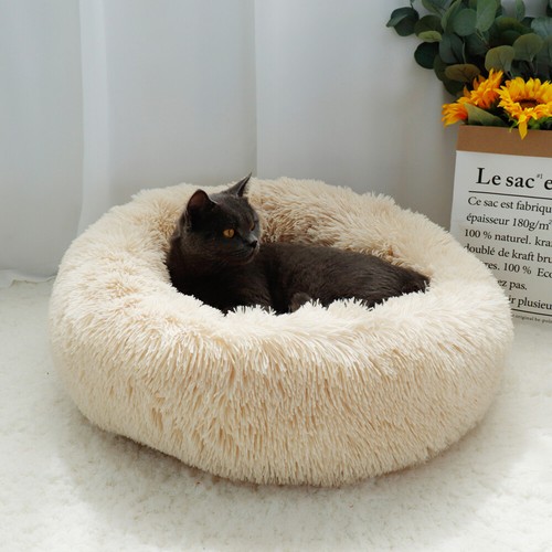 Bequemes beruhigendes Hunde-/Katzenbett rund weich Plüsch Haustierbett Marshmallow Nest Bett XS-2XL - Bild 8 von 19