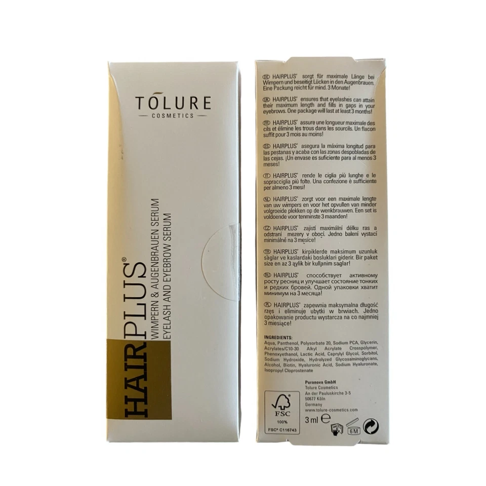 Tolure Cosmetics Hairplus Wimpernserum & Augenbrauenserum Wimpernwachstum 3 ml - Bild 3 von 4