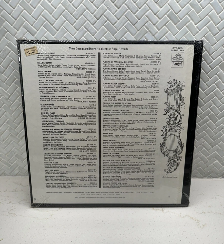 ANGEL SAN Stereo Mozart Cosi Fan Tutte Schwarzkopf Karl Bohm 4LP 1963 New Sealed - Image 2 of 4