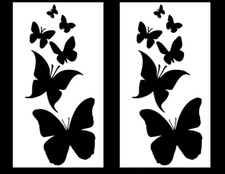 Butterfly Family Decal Two Pack 7" Black Vinyl Decal Car Window Tablet Notebook