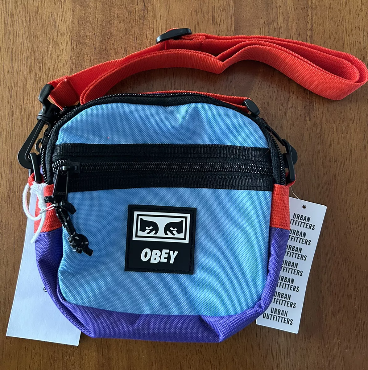 Brand New OBEY Conditions Traveler Crossbody Zip Pouch Bag Multicolor