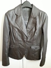 Womens Brown Real Leather Jacket Size 8