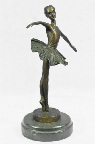 Bronze Dancer Ballerina Bronze Statue Sculpture Figurine Marble Base Vintage Art - Picture 2 of 7