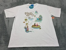 NEW Tokyo Disney Sea Fantasy Springs Shirt XL White Tangled Frozen Peter Pan