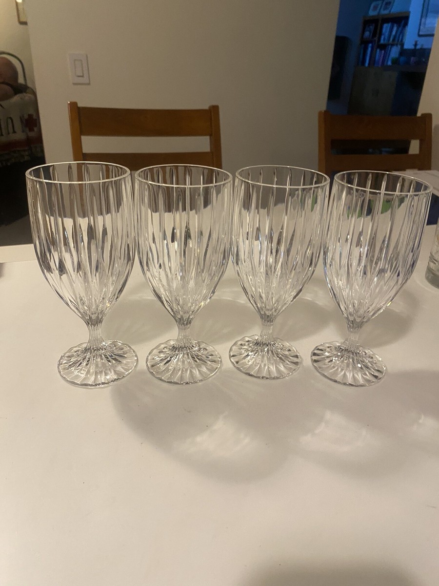 Beautiful Park Lane Crystal Mikasa Iced Tea Glasses Set Of Four Discontinued