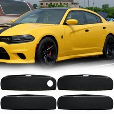 For 2011-20 2021 2022 2023 Dodge Charger Door Handle COVERS Overlays GLOSS BLACK