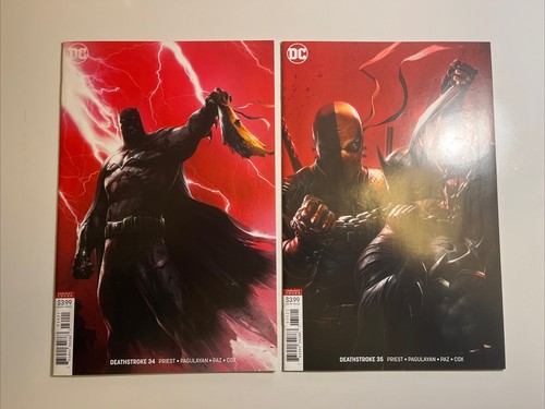 DEATHSTROKE #34/35  (DC COMICS) DEATHSTROKE VS BATMAN DAMIAN WAYNE - Picture 1 of 17