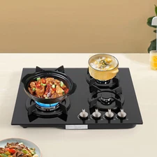 Gas Cooktop Stove Top 4 Burners NG/LPG Built-in Kitchen Gas Stove Tempered Glass