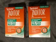 New Lot Of 2 Twin Pack Boxes Systane Zaditor Allergy Eye Itch Drops EXP 4/2027