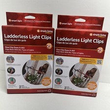 50 Party / Christmas Ladderless Gutter shingle Light Clips 25pc Per Box