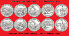 2014 America the Beautiful Quarter P & D 10 Coin Set UNC