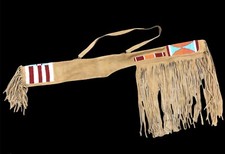 Fourreau de fusil indien perlé style sioux en cuir suédé amérindien S515