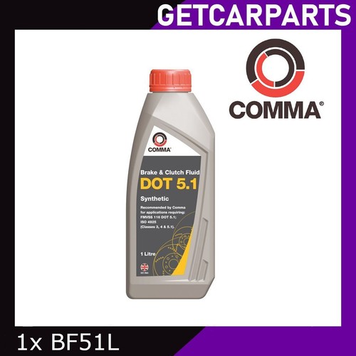 Comma DOT 5.1 Brake & Clutch Fluid FMVSS 116 DOT 5.1 1L - BF51L | eBay