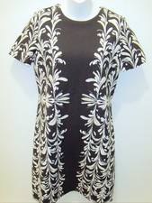 NWT Tory Burch Symphony D Brushstroke Print Ponte Sheath Dress Gray Small NEW 