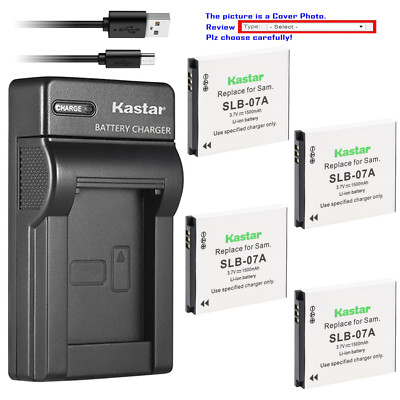 Kastar Battery Slim Charger for Samsung SLB-07A SLB-07B & Samsung TL220 Camera