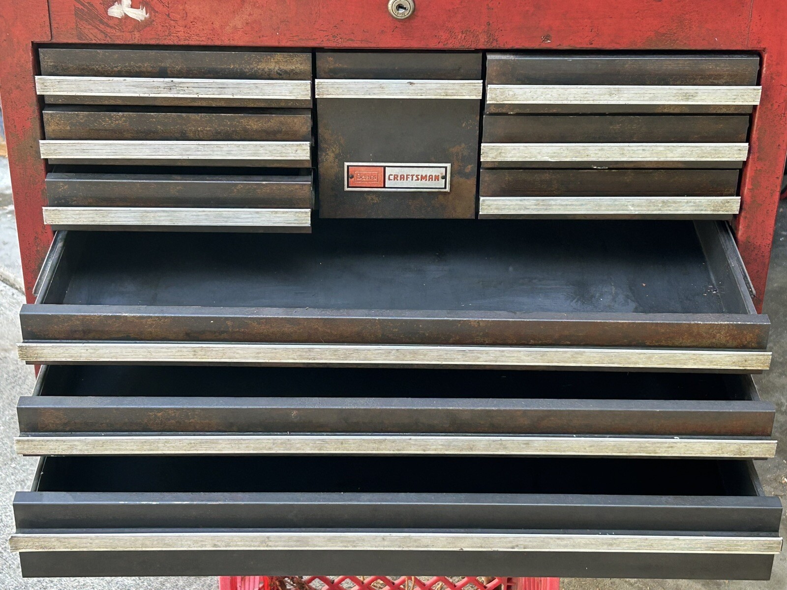 VTG 1983 CRAFTSMAN TOOL BOX TOP BOX 10 DRAWERS 26 “ X 19” X 12” Made In