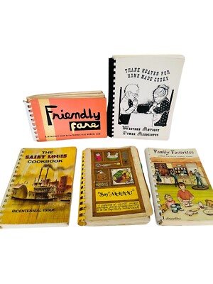 Lot Of 5 Vintage Spiral Cook books Say Ah-h-h-h Family Fav. The St. Louis CB