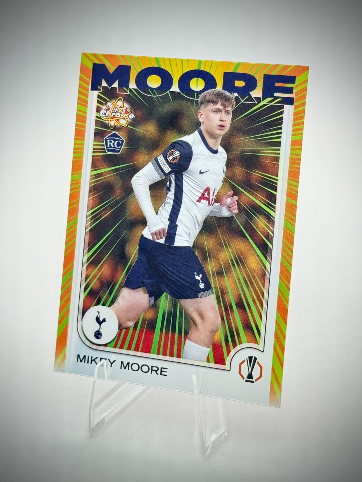 Mikey Moore 2024-25 Topps Chrome UCC Tottenham Hotspur RR-3 Radiating Rookies