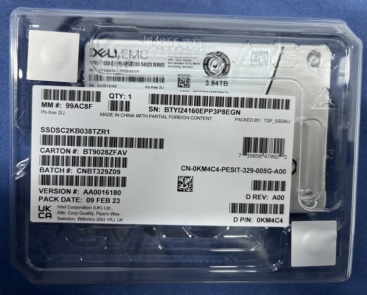 Intel D3 S4520 3.84TB SSD DELL 2.5