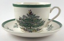 Vintage Spode England Christmas Tree Coffee Tea Cup and Saucer