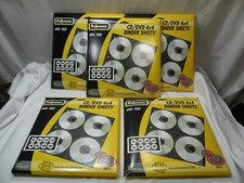 Fellowes 95321 CD/DVD 4X4 Binder Sheets, Double Sided Holds 200 Discs, Lot of 5