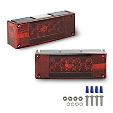 12V LED Trailer Lights, Submersible and Waterproof Low Profile Rectangular ta...