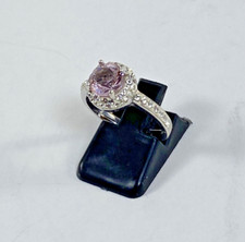 925 Sterling Silver Light Pink Ring by AU Size 7  VIDEO  