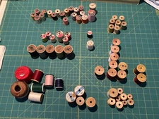 Vintage Wooden Spools of Thread - More Than 60 And 6 Different Makers