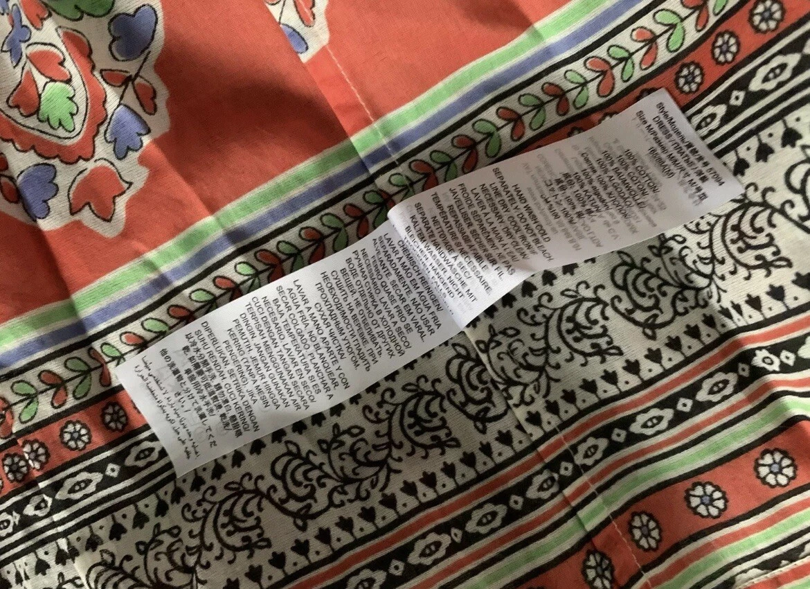 Abito prendisole nuovo con etichette autentico TORY BURCH LEGACY PAISLEY SMOCKED TAGLIA Medium $450