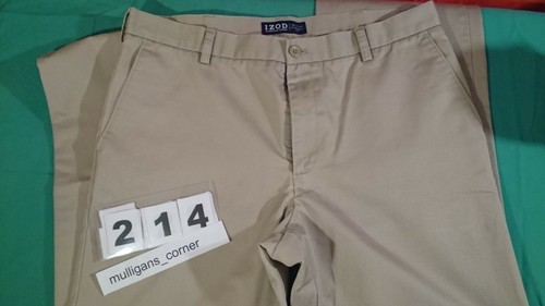 IZOD American Chino Plain front Straight fit Pants 36W x 34L - Picture 3 of 10