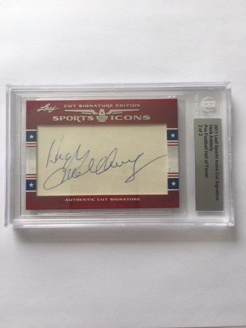 2/2 HERB ADDERLEY Cut Autograph 2011 Leaf Sports Icons Signatures HOF GB Packers