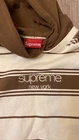Supreme F/W16 Striped Hooded Crewneck Classic Logo Brown /Cream