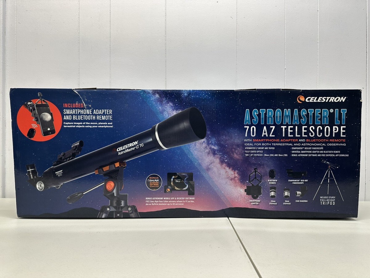 NEW Celestron AstroMaster 70AZ LT Refractor Telescope Kit w