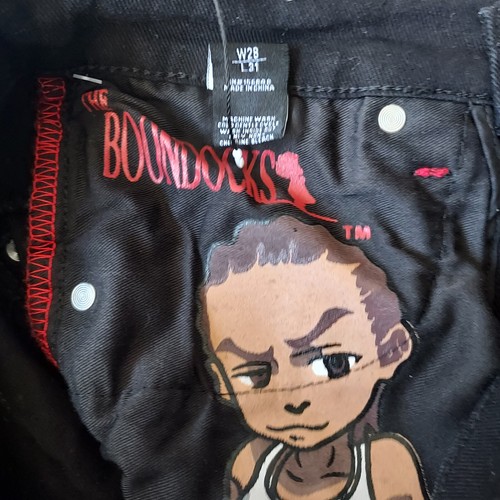 Jeans donna The Boondocks skinny elasticizzato nero taglia 28 x 31" poloroid cartone animato - Foto 12 di 19