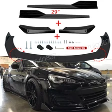 Front Bumper Lip Spoiler Splitter Body + Side Skirts + Rear Lips For Subaru BRZ