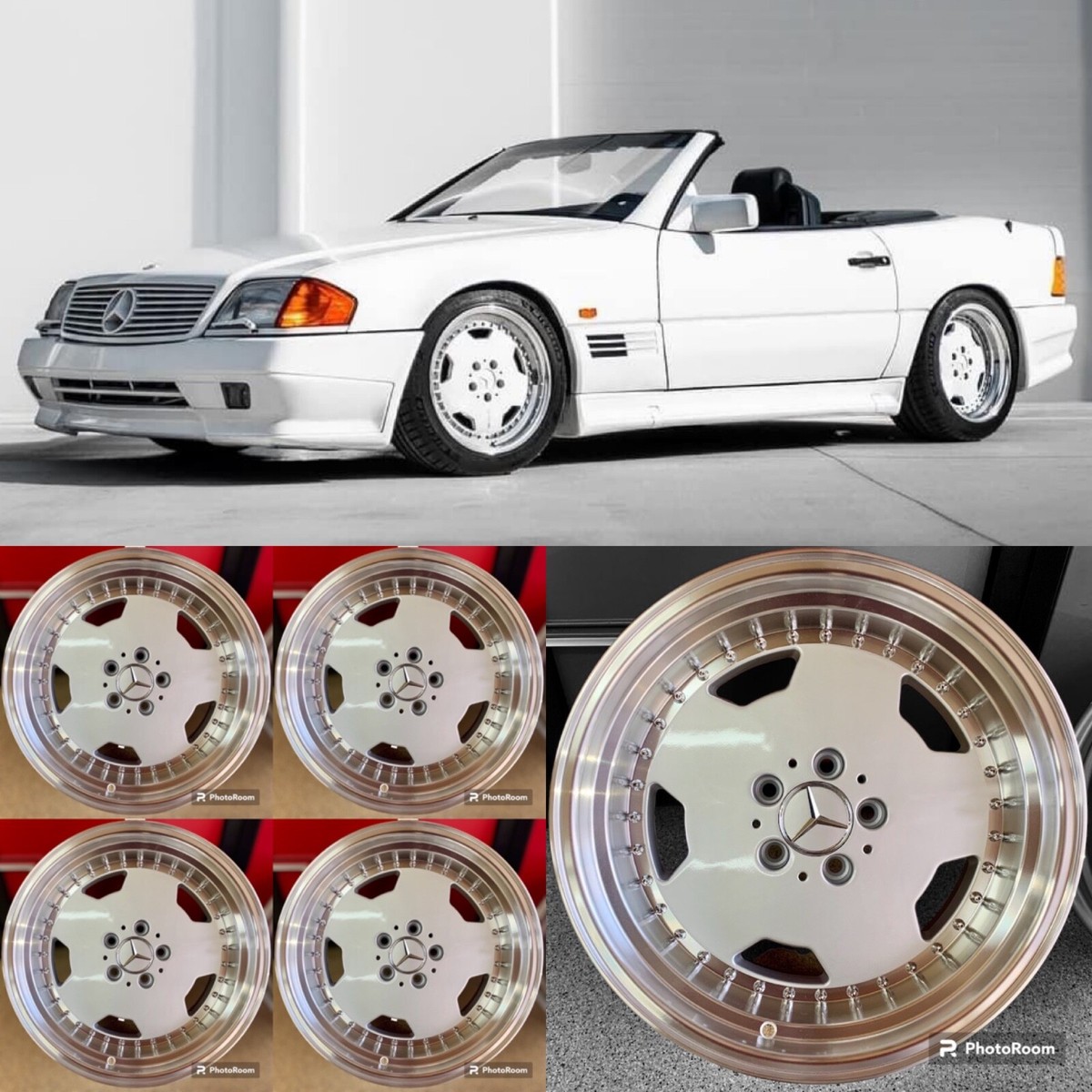 17 INCH MERCEDES RIMS WHEELS DEEP DISH 3PC STYLE SET 4 NEW FITS