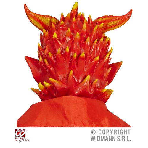 Brennender Teufel in Flammen Latex-Voll-Maske f Erwachsene Feuerteufel Karneval - Bild 2 von 2