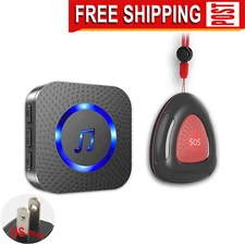 Caregiver Pager Wireless Call Button for Elderly,Intercoms Wireless For Home