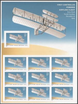 Sheet of 10 stamps - Scott 3783 - 37 cent - First Flight - 2003 - MNH