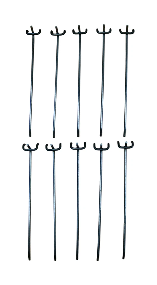 (10) Metal 8 in. 8" Pegboard Shelving Hooks Fits 1/4 to 1/8 in. Board 679813