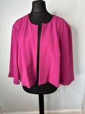 Joanna Hope Ladies Pink 3/4 Length Blazer Embroidered Sleeve Jacket Size 30