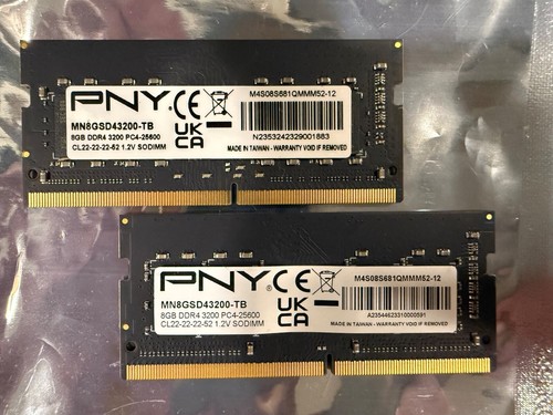 OEM PNY 16GB (2x8GB) LAPTOP MEMORY DDR4 3200MHz SODIMM MN8GSD43200-TB