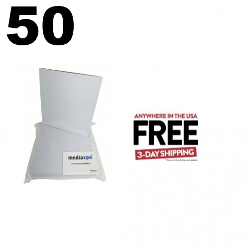 50 CD/DVD White Cardboard Jackets Cover NO FLAP (5 5/8 x 6) ** 1-3 DAY