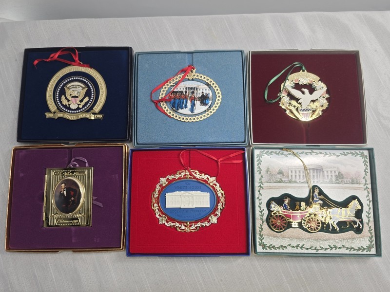 VTG '89-'01 White House Historical Association Christmas Ornament Lot of 6