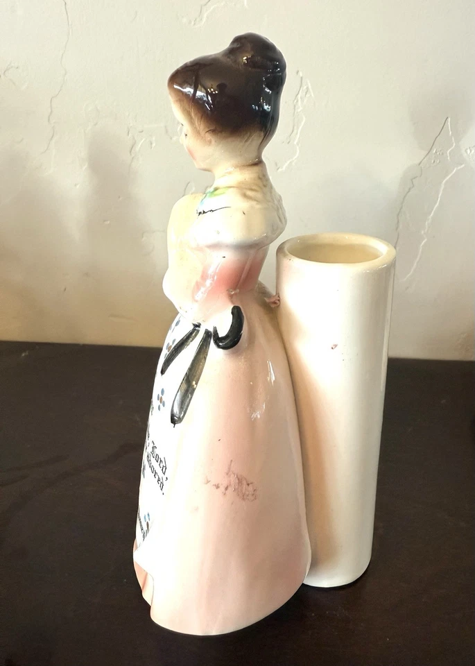 Jarrón Enesco Madre En La Cocina Oración Dama Rosa BUD - ¡Bonito! Cena de oración Foto 2 de 4