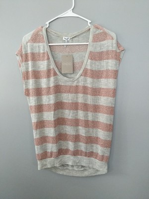 Splendid Striped Scoop Neck Knit Top Women's Size XS