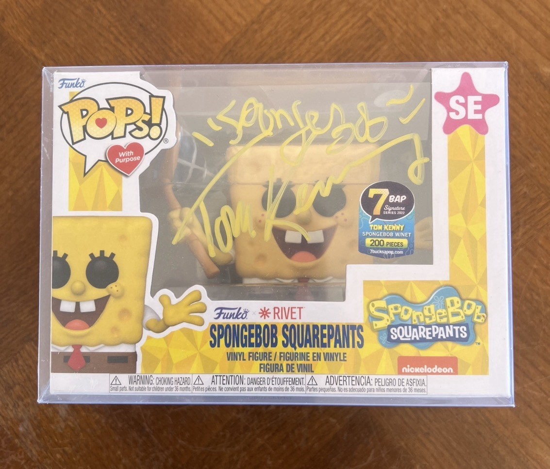 SpongeBob Funko Pop autographe Tom Kenny rare figurine vinyle 200pcs avec certificat JSA COA