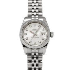 ROLEX Datejust 179174G Silver/diamond WATCH 716149